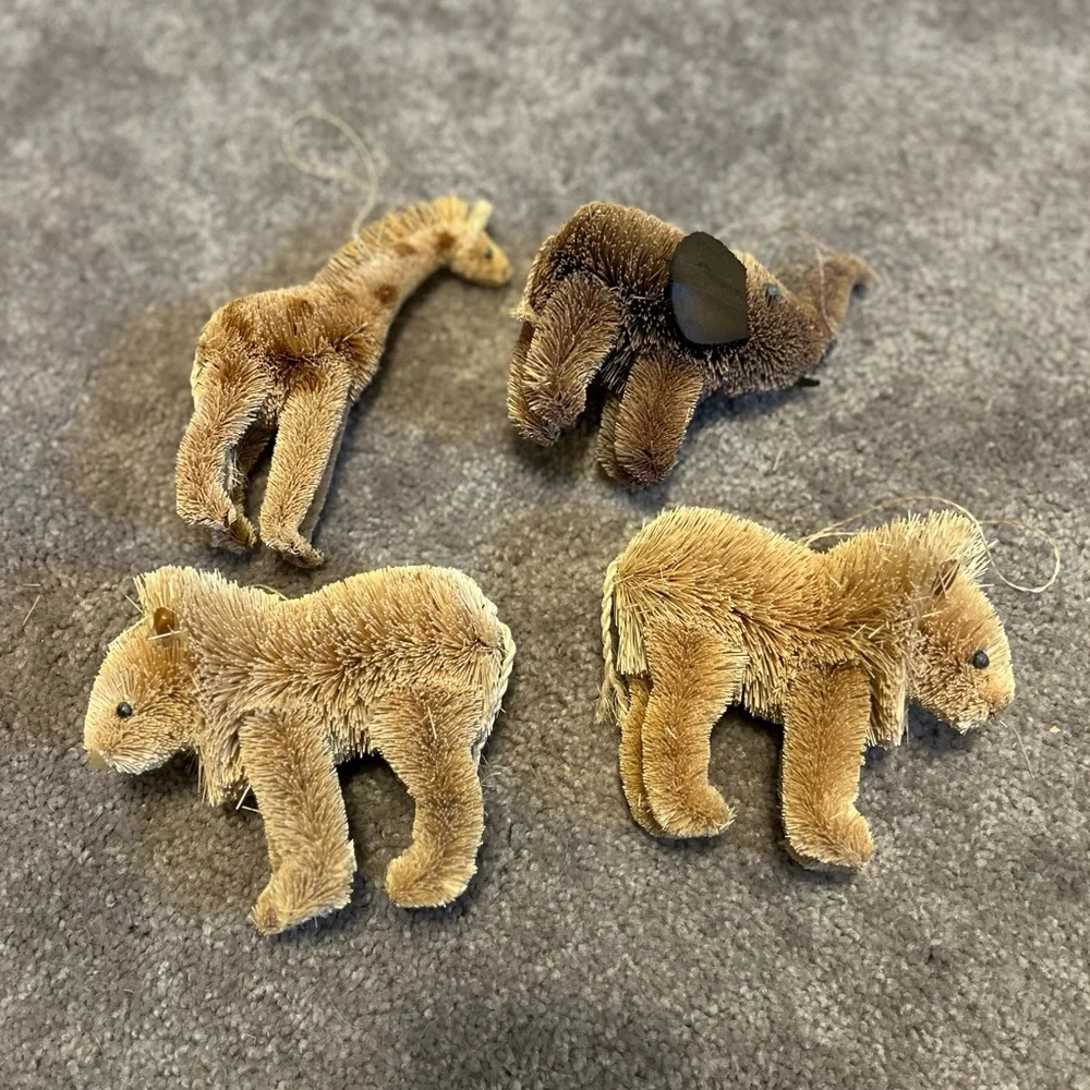 Set of (4) bottle brush ornaments